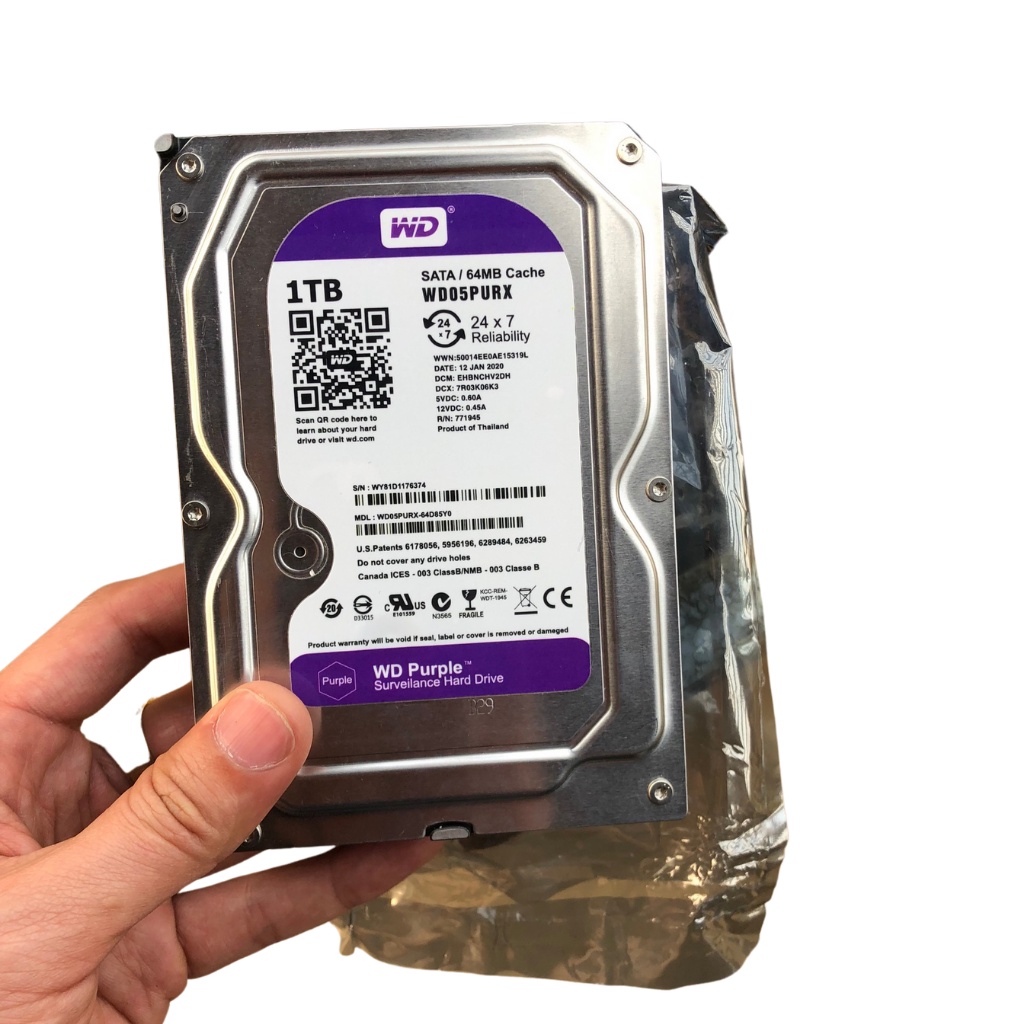 Ổ cứng HDD 1tb 2 tb Western tím máy tính bàn hàng chính hãng bảo hành 36 tháng