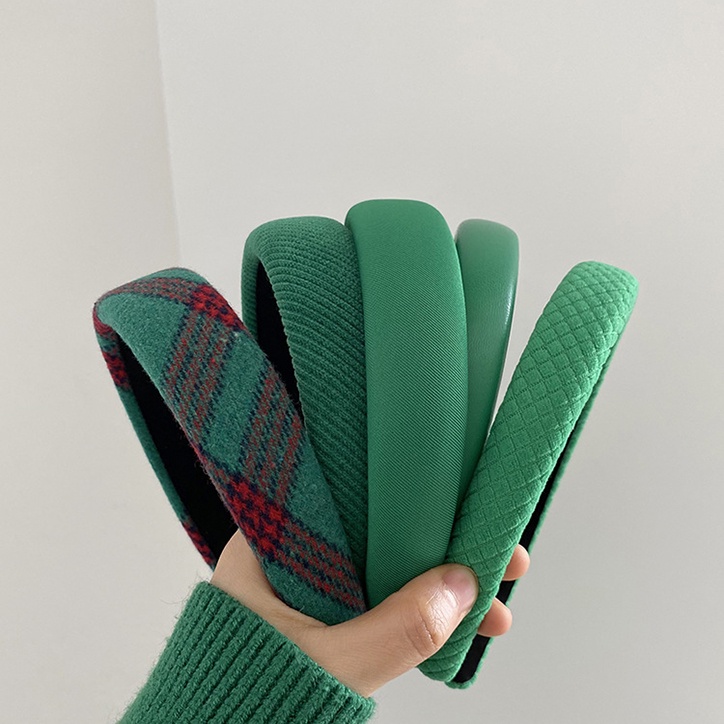 Bờm cài tóc tone màu xanh bản to phong cách Hàn Quốc cho nữ YOS