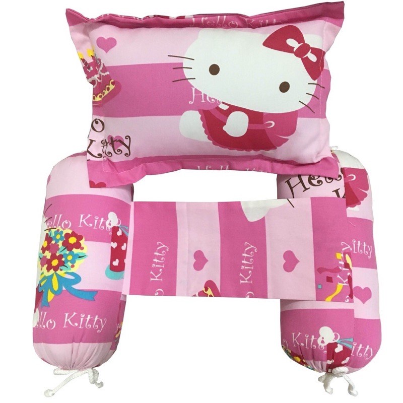 Bộ gối chèn cho bé sơ sinh và gối nằm có đinh lăng (1 GỐI NẰM 2 GỐI CHẶN)