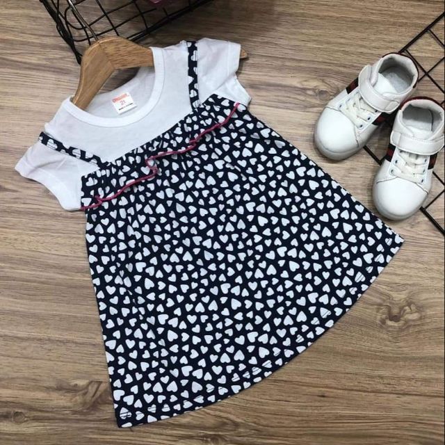 Combo áo váy bé gai xinh xắn