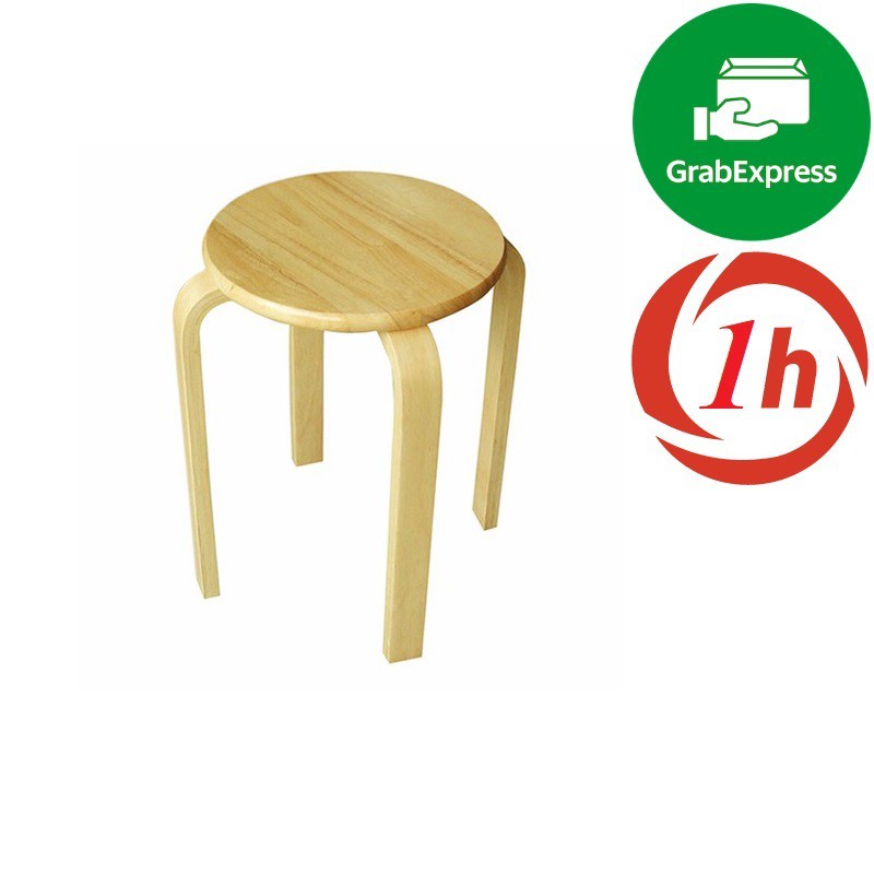 [Rẻ Vô Địch] Ghế gỗ mặt tròn chân dẹp 31061 Đức Thành