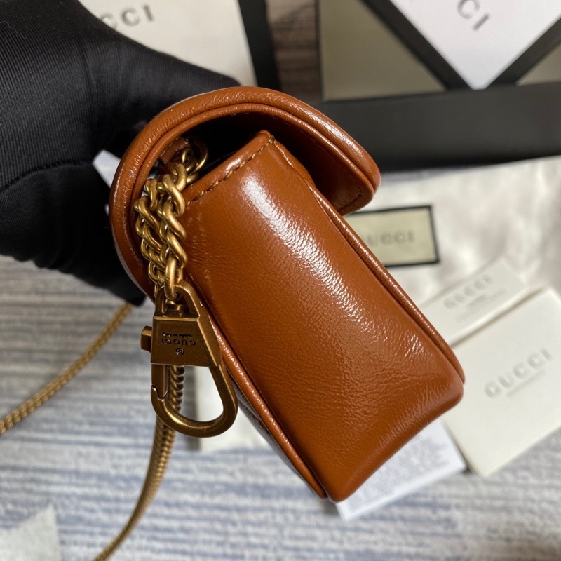 Túi đeo chéo nữ Gucci Marmont GC da thật cao cấp phiên bản màu nâu mới hàng vip 1-1