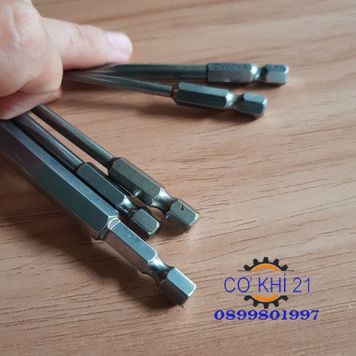 Bộ 6 đầu lục giác dài 100mm dành cho khoan, máy bắn vít