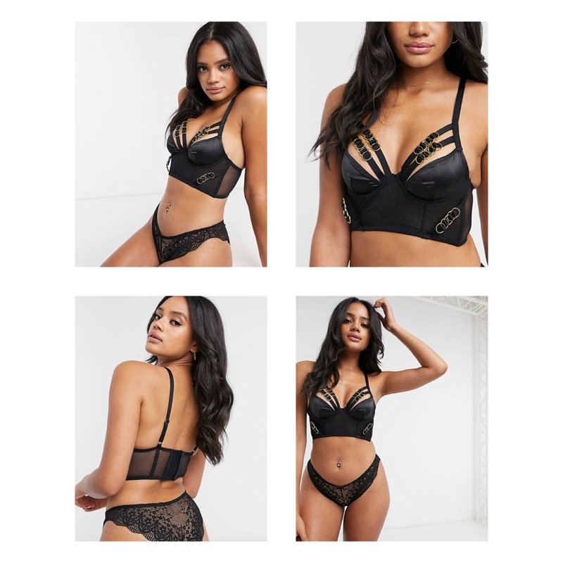Áo Lót Corset A.S.O.S Xuất Xịn, Áo Bản Lưng Dài Cup Ngực Kiểu Thời Trang Thun Lưới Khoen Dây Ngực 30A
