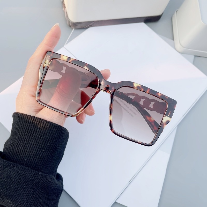 (YUZHU) Kính Mát Gọng Vuông Oversize Thời Trang Phương Tây Retro Hàn Quốc