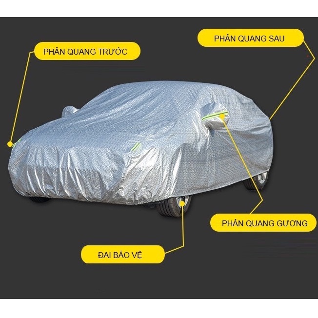 Bạt Phủ Xe Ô Tô Hyundai I10, I20, I30, Accent, Santafe, Tucson, Kona, Getz, Avante, Elantra, Sonata 3 lớp cao cấp