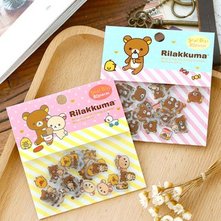 Set stickers dán hình gấu rilakkuma bóng kính