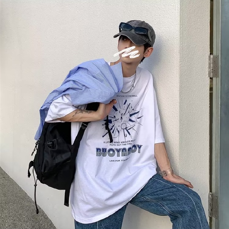 Áo Thun Tay Ngắn Dáng Rộng In Họa Tiết Hoạt Hình Phong Cách Hip Hop Thời Trang Mùa Hè Cho Nam Và Nữ size M-8XL