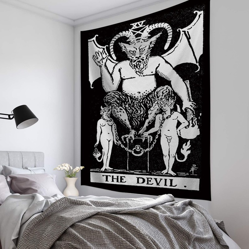 Thảm Treo Tường Trang Trí Phòng Ngủ 95*73cm Hình Lá Bài Tarot Độc Đáo Đẹp Mắt