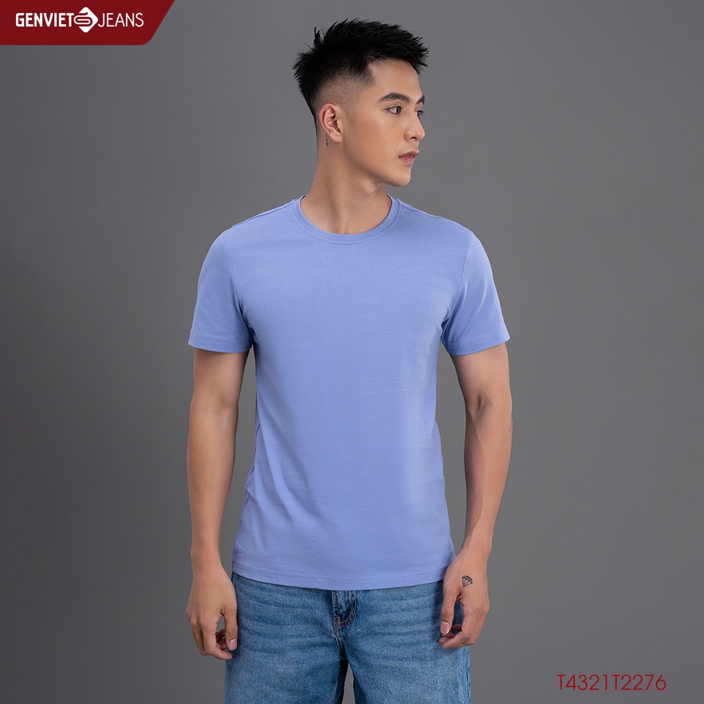 Áo Thun Nam Cộc Tay Đơn Giản Basic Trơn Genviet Chất Cotton Cao Cấp Thấm Hút Thoải Mái T4321T2276