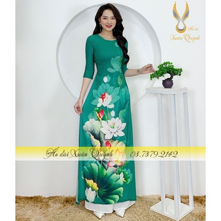 Siêu hot áo dài phối màu 2021 lụa nhật co giãn tốt