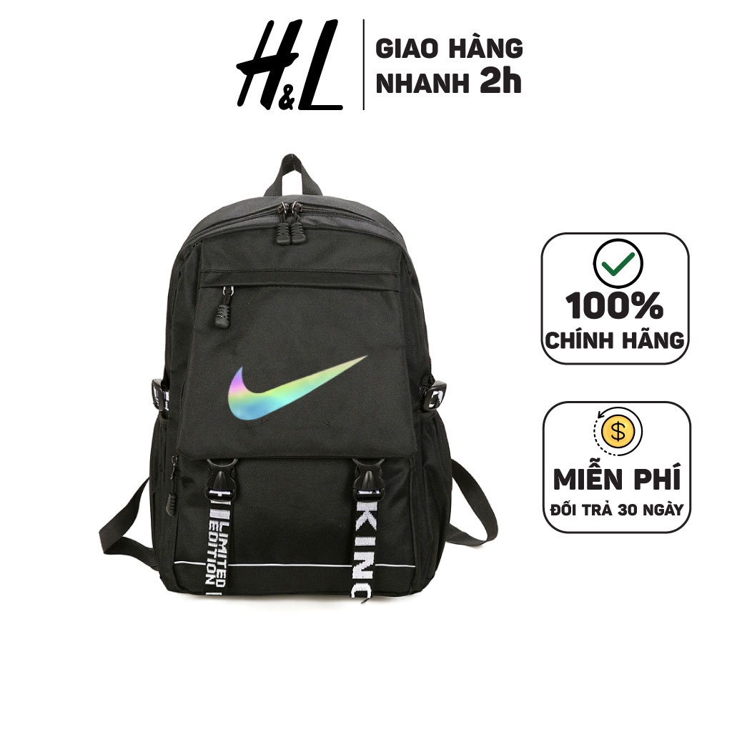 Balo Đi Học Ulzzang Thời Trang Korea Style Logo NIKE Phát Sáng, Có Ngăn Chống Sốc Laptop Chống Nước Dùng Đi Chơi Du Lịch