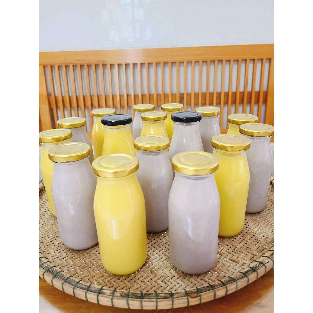 Combo 6 chai thủy tinh tròn đựng thức uống 250ml CT250