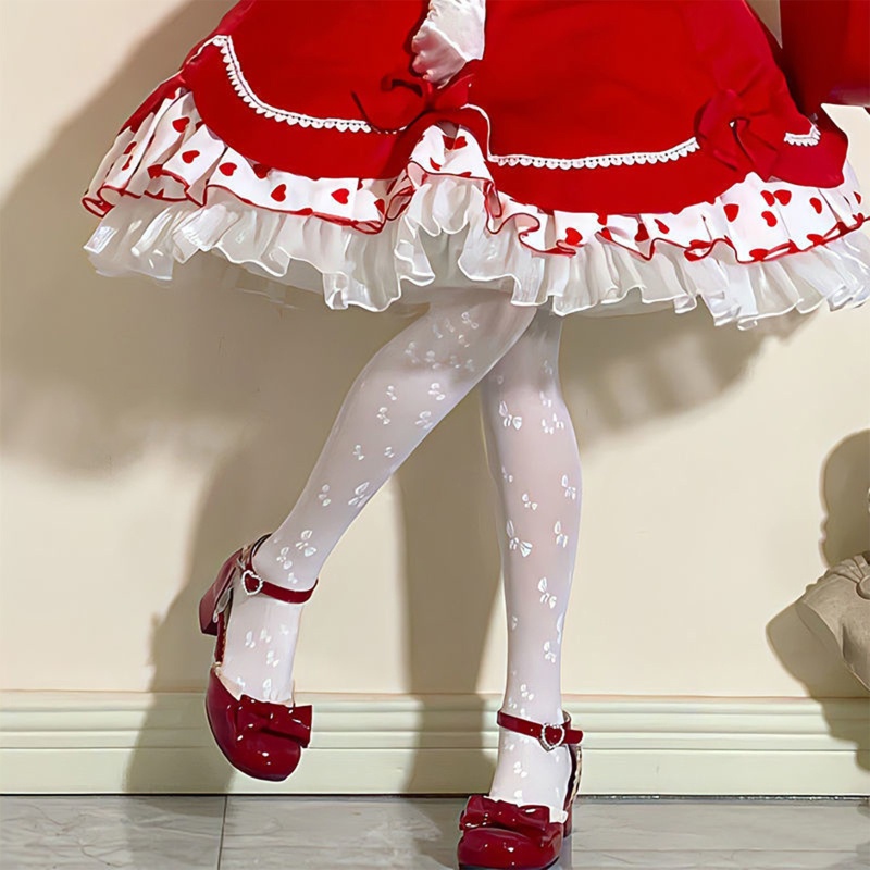 Quần Tất Mỏng Đính Nơ Phong Cách Lolita Nhật Bản Quyến Rũ