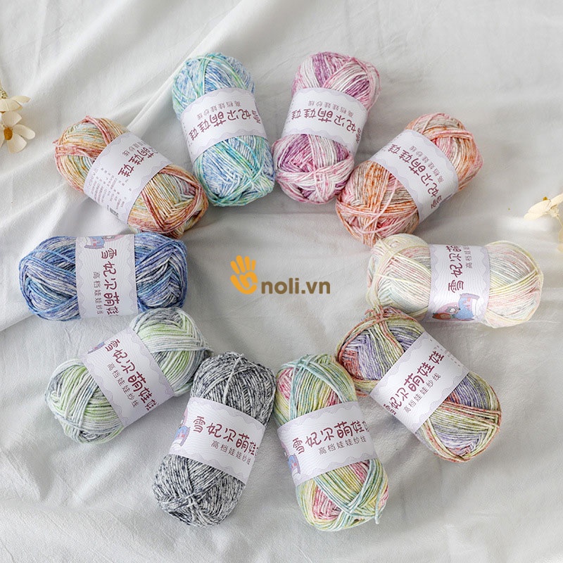 Len baby yarn loang an toàn cho trẻ nhỏ, cực kì mềm mại, chất sợi không bai dão, không phai màu, màu sắc độc đáo 40g