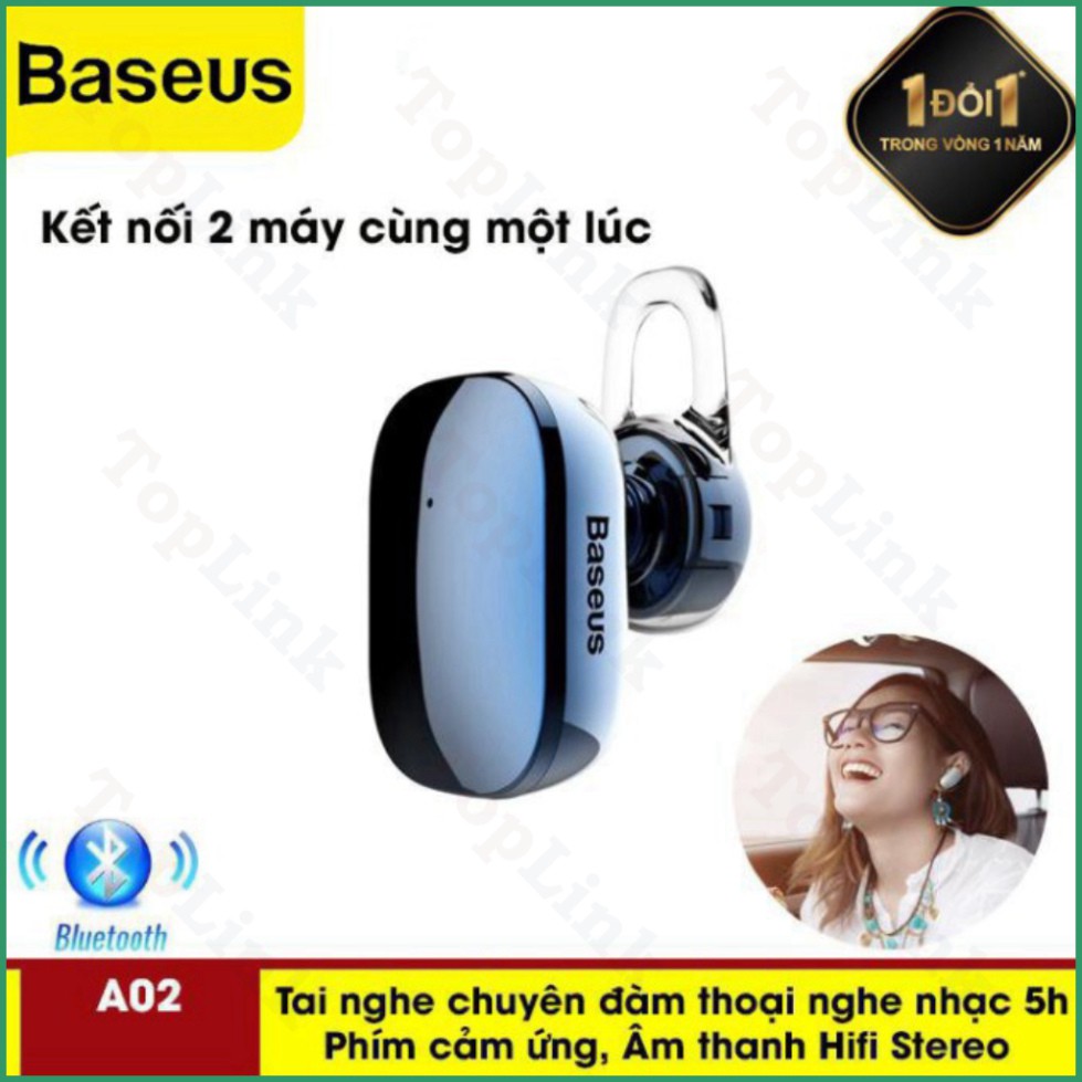 [TopLink] Tai Nghe Không Dây Mini Kết Nối Bluetooth Baseus A02 Tương Thích Các Đời Iphone , Samsung S9 S8 Và Các Loại Sm