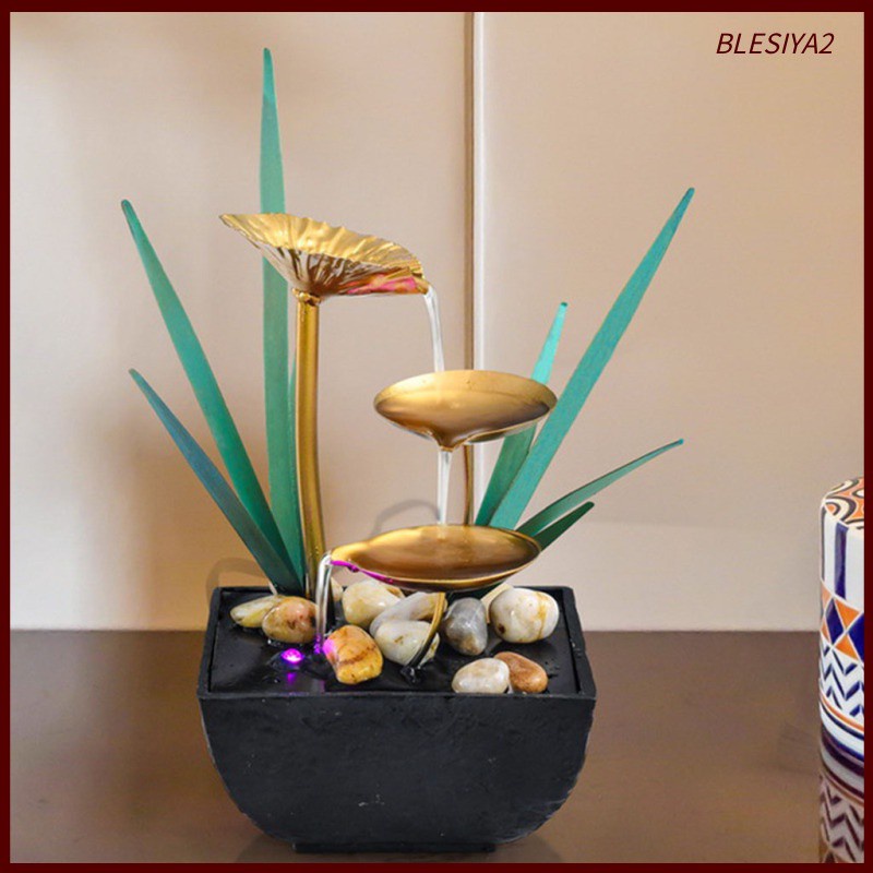 Indoor Fountain Water Feature Lights Feng Shui Meditation Home Decor