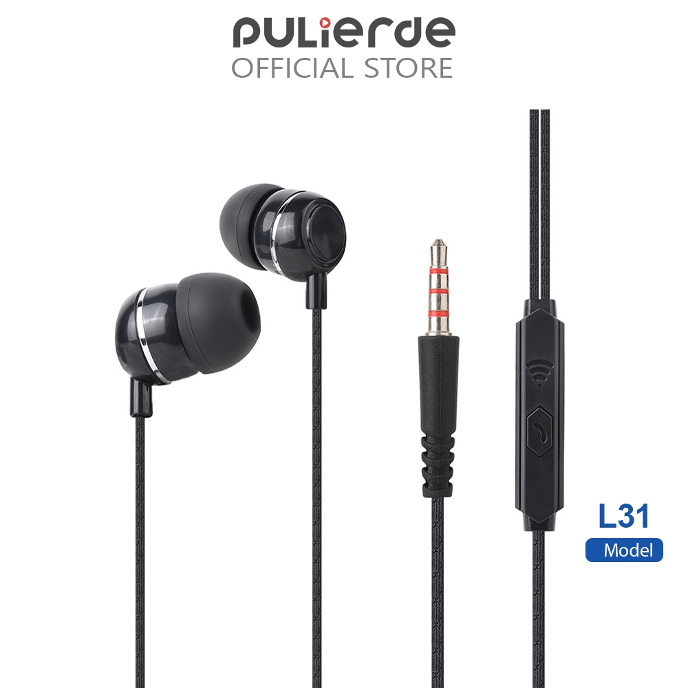 Tai nghe Pulierde L31 với âm stereo nổi bật cùng chuôi cắm 3.5 mm tiện lợi cho điện thoại