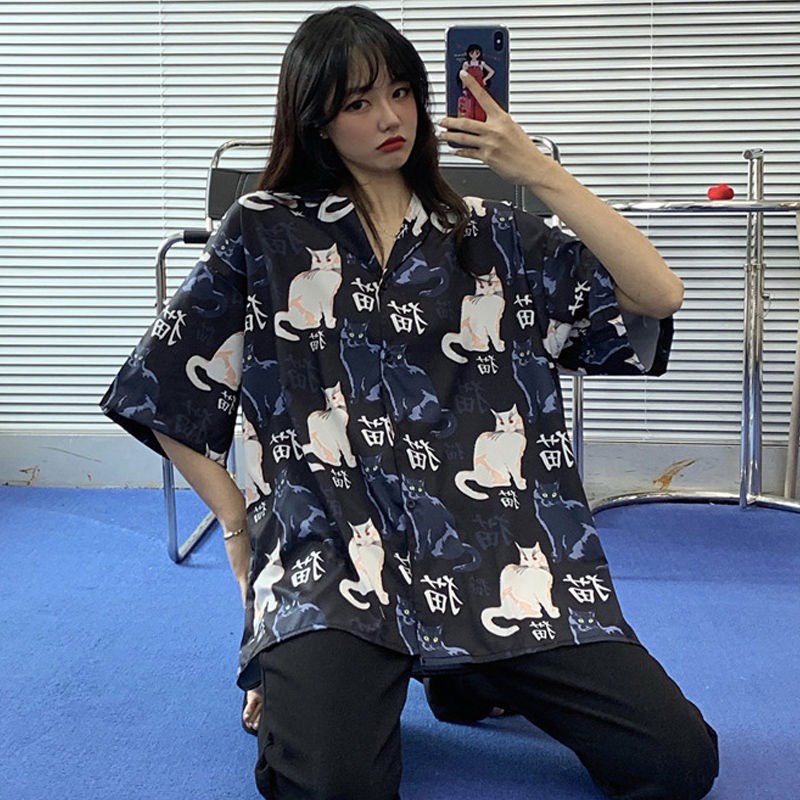 Áo sơ mi ZHELIHANGFEI tay ngắn dáng rộng phong cách cổ điển thời trang mùa hè 2022 cho nữ