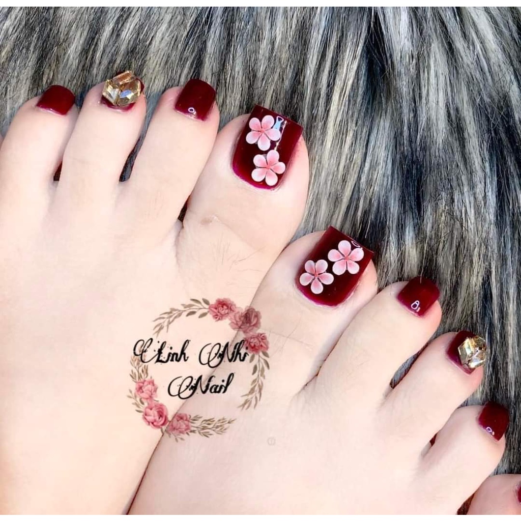 Hoa bột làm nail - Mẫu hoa sứ nhí cực xinh trang trí móng (Túi 5 bông)