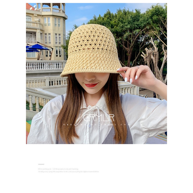 Mũ Len Jussy Official Chất Len Đan Mỏng Mềm Mại Kiểu Lưới To Vành Cụp Thoáng Mái Nhiều Màu Vintage