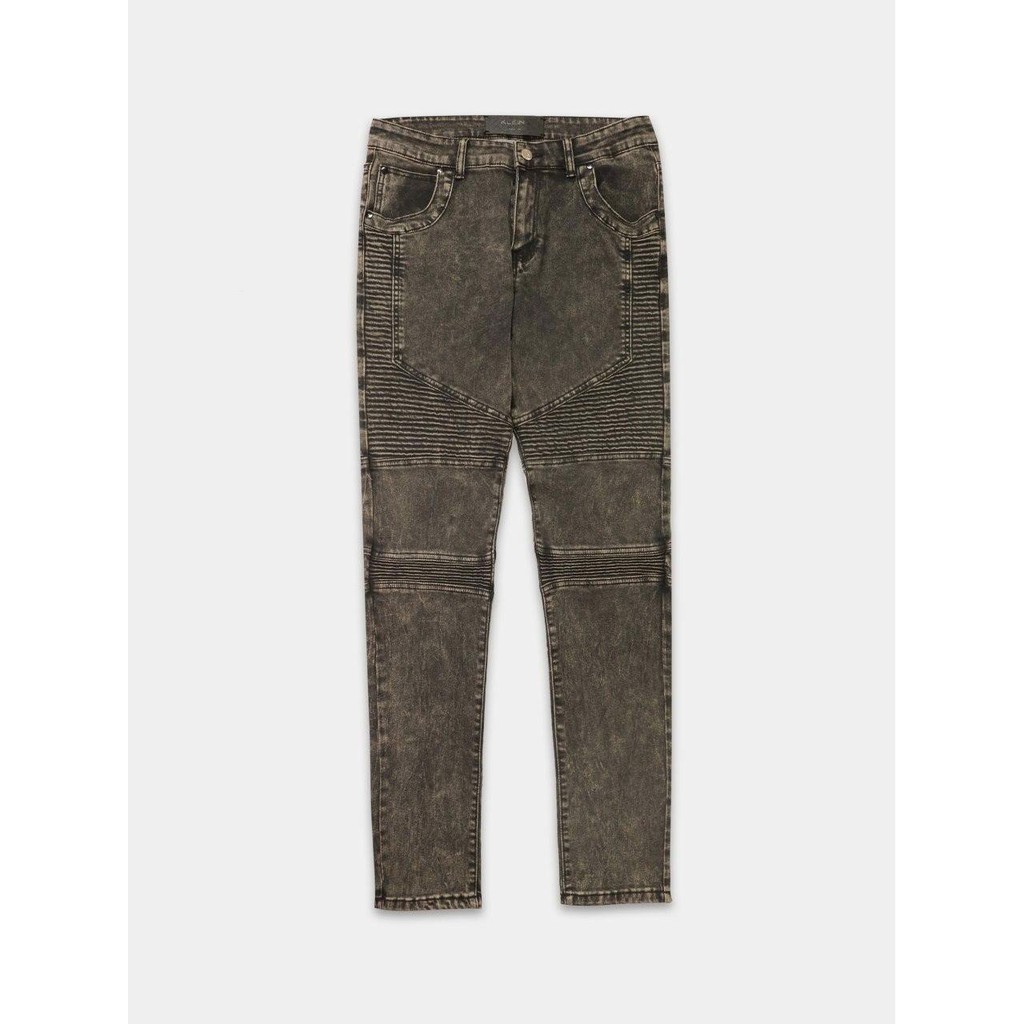Quần bò nam KLEINO Dark Grey Biker Denim