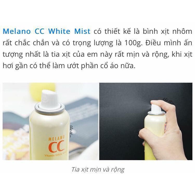 Xịt Khoáng Trắng Da Rohto Melano CC Whitening Mist 100g