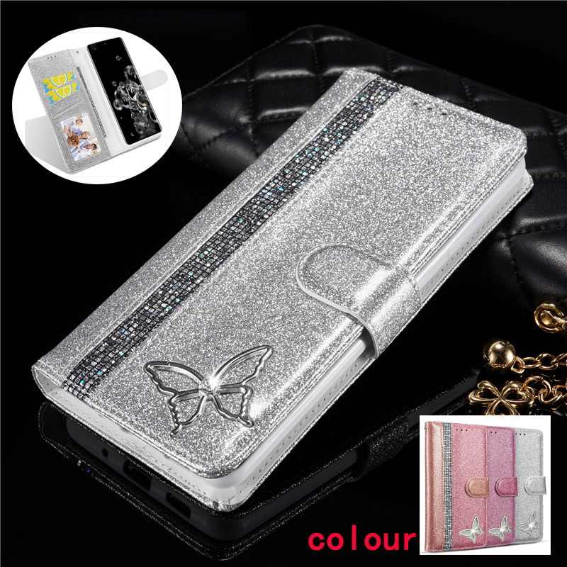 Bao da điện thoại mềm kiểu ví thẻ gập lấp lánh có giá đỡ cho Samsung S20 Uitre/ S10 E/S9+/Note 10 Pro/A71/A51/A41/A21S | BigBuy360 - bigbuy360.vn