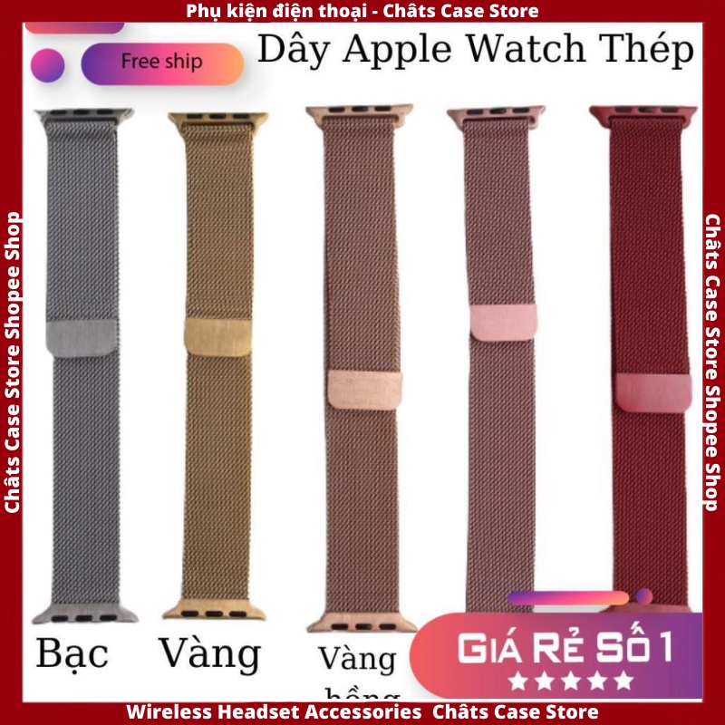 Dây Ap Watch ⚡ Dây Ap Watch Thép Không Gỉ Milanese Loop Sang Chảnh - Hot Trend ⚡ Series 5/4/3/2/1