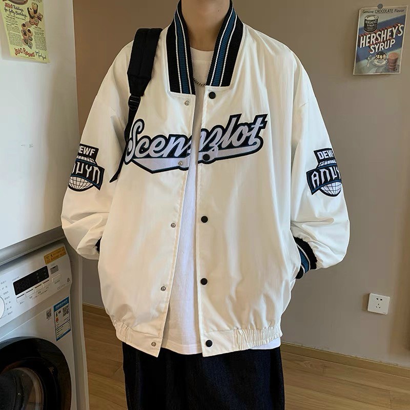 Áo Khoác Bomber Nam Nữ Unisex In Chữ Dù 2 Lớp Ulzzang