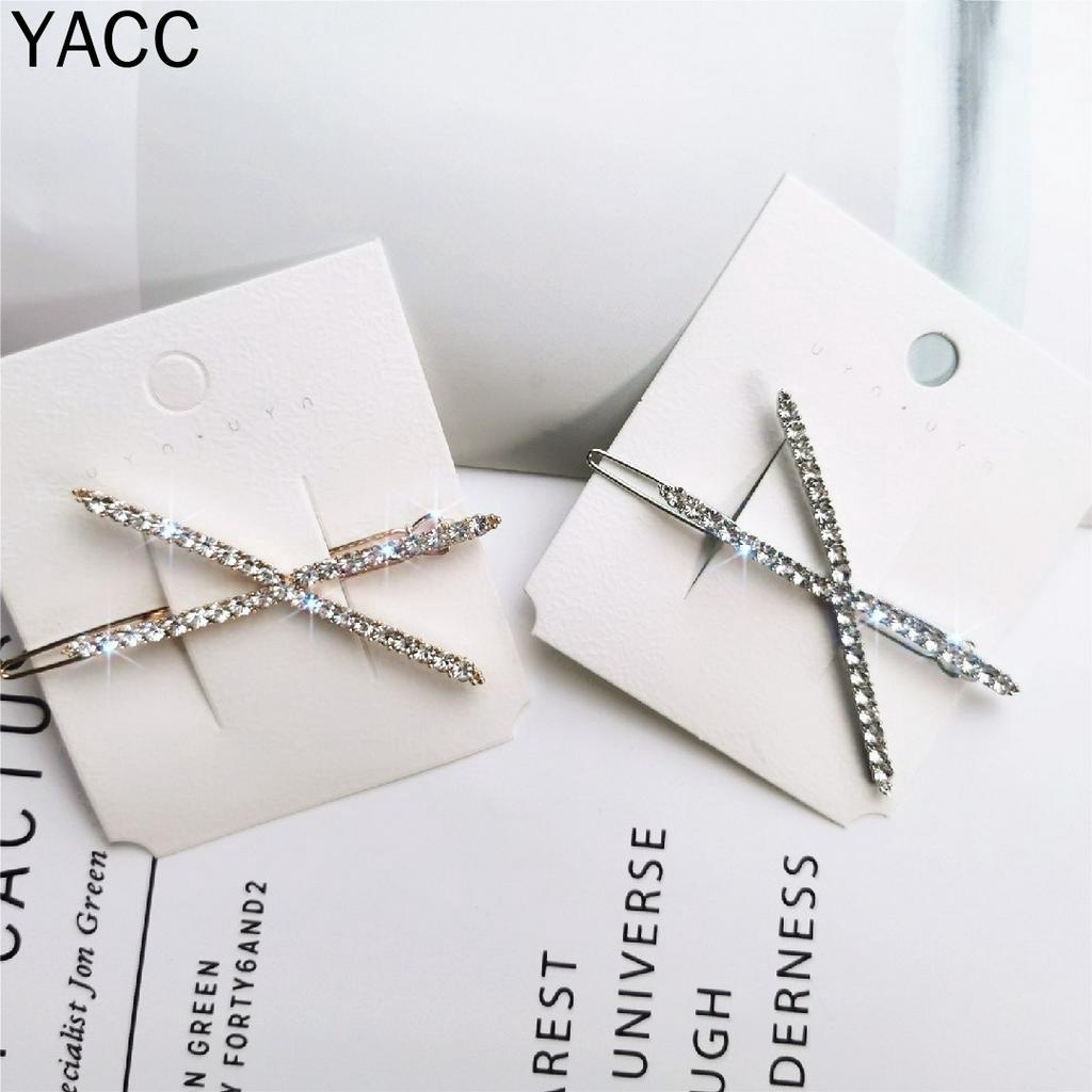 Kẹp Tóc Kiểu Đan Chéo Đính Đá Lấp Lánh Sang Trọng