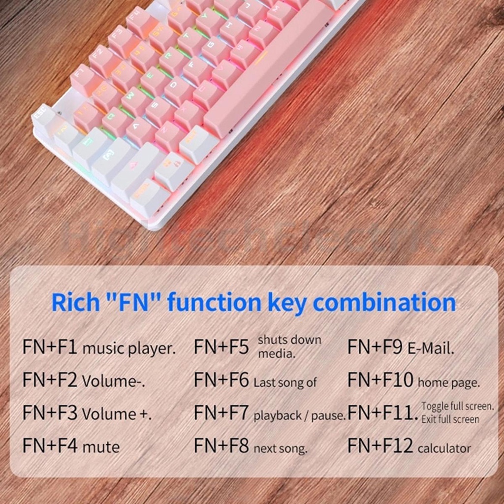 Bàn Phím Cơ Chơi Game RGB 87 Phím Có Dây