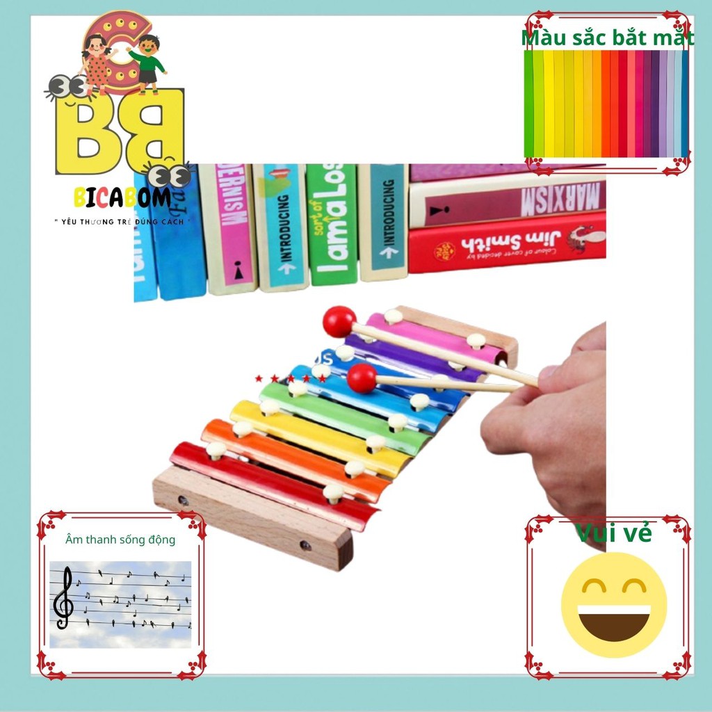 Đồ chơi giáo dục sớm cho bé đàn xylophone 8 thanh Bicabom Bc17