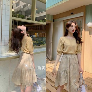 Áo len style Hàn màu vàng