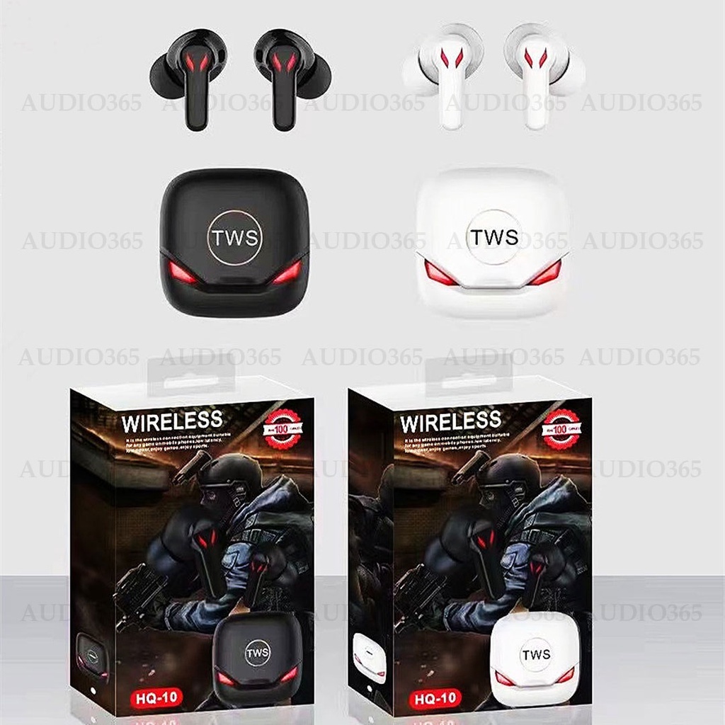 Tai nghe bluetooth gaming Audio365 HQ-10 5.0 TWS, Bass mạnh mẽ, độ trễ thấp, Pin trâu - tương thích mọi thiết bị