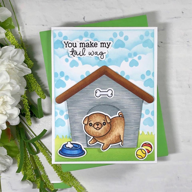 Khuôn Cắt Giấy Silicon Trong Suốt Hình Chú Chó Blala