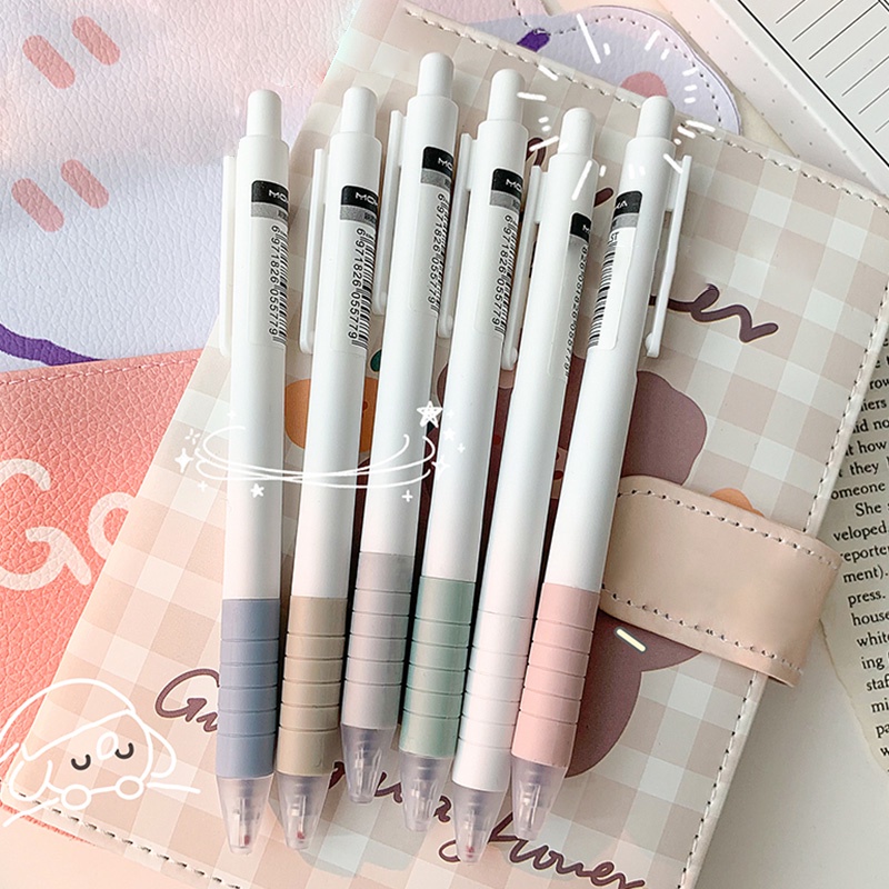 Set 6 Bút Mực Gel Ngòi 0.5mm Có Thể Thu Gọn Màu Đen