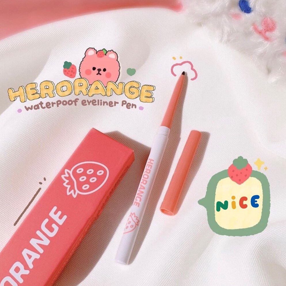 Chì kẻ mắt SWEET MINT sắc nét chống thấm nước Sweetmint HERORANGE chì kẻ mắt dâu tây Waterproof Eyeliner HERO24 SWMI32