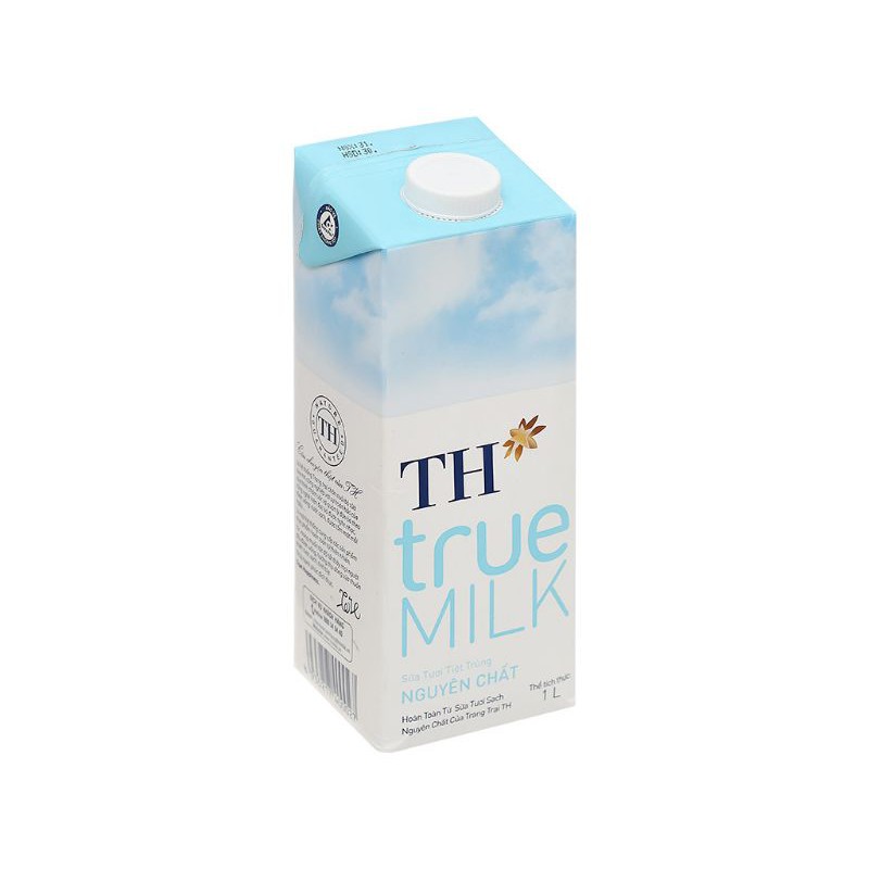 Thùng sữa tươi 12 hộp TH TrueMilk, không đường 1 lít