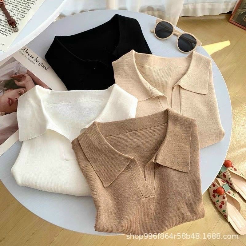 ÁO CROPTOP DÁNG NGẮN CHẤT LIỆU LEN TĂM MỎNG NHẸ MÁT | BigBuy360 - bigbuy360.vn