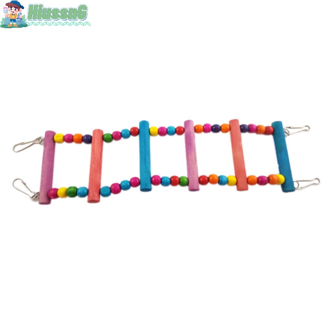 Thang Dây Đồ Chơi Bằng Gỗ Nhiều Màu Sắc Dành Cho Vẹt