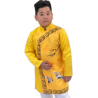 Áo dài cách tân bé trai Vinakids họa tiết đèn lồng tết kèm quần 2 tuổi đến 14 tuổi
