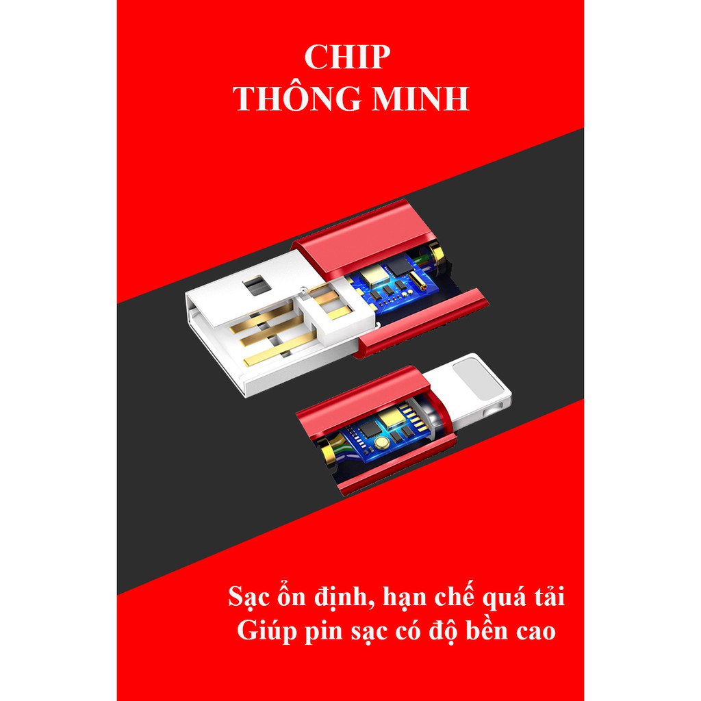 Cáp sạc nhanh Lightning 2.0A JSJ USB-232B dài 1m sử dụng chất liệu vải dù , ứng dụng công nghệ sac mới nhất