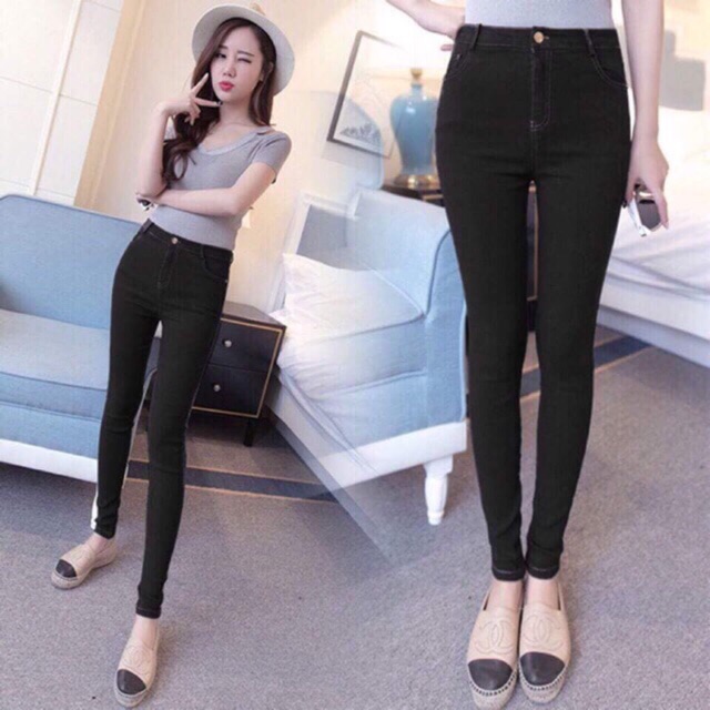 Quần tregging giả jean chất liệu cotton da cá