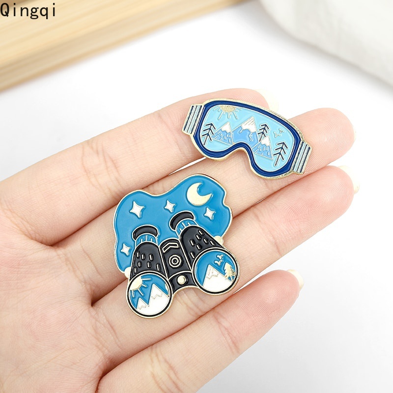 Ghim cài áo trang trí MISS ZOE hình kính viễn vọng phiêu lưu lên núi