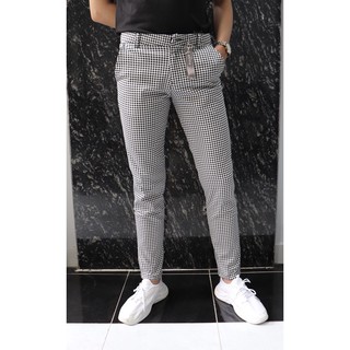 [!!HOTT] Quần Tây Ôm Body Phối Sọc Caro Cá Tính