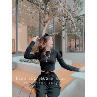 ÁO CROPTOP TAY DÀI CỘT EO