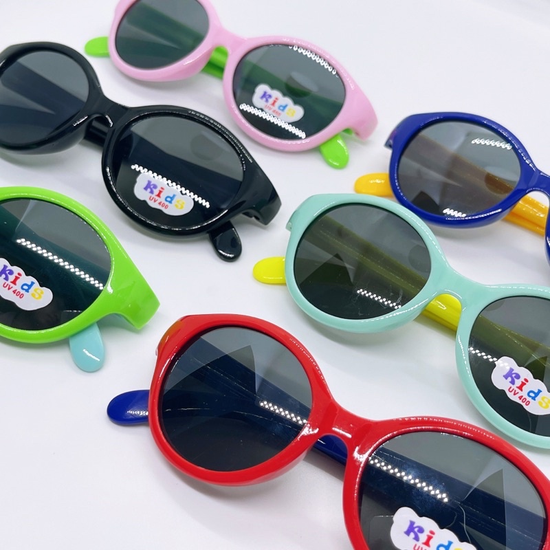 Kính râm nhựa mắt tròn thời trang chống tia UV cho bé, kính mát siêu kute cho bé trai và bé gái