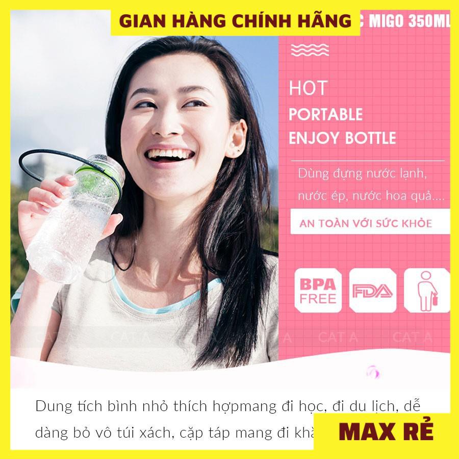 Bình đựng nước, bình nước bằng Nhựa BPA FREE MIGO Cao cấp - 1519 - An toàn, trong suốt, có rây lọc, quai xách tiện lợi