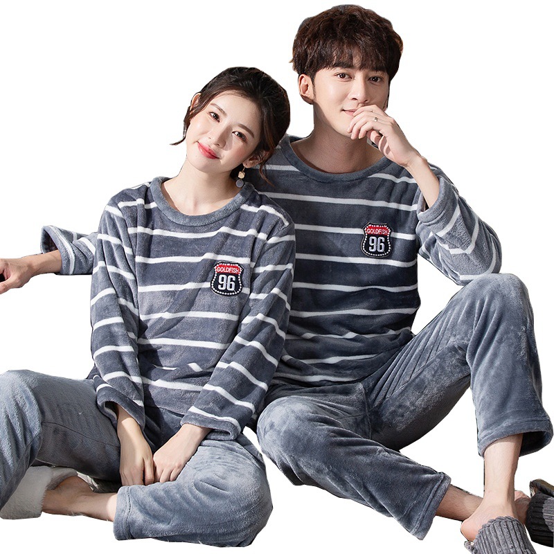 áo nữ đồ bộ pyjama Đầm Ngủ Pijama Quyến Rũ Cho Cặp Đôi Đồ ngủ đôi đồ mặc nhà thu đông lụa cặp đôi cao cấp nam